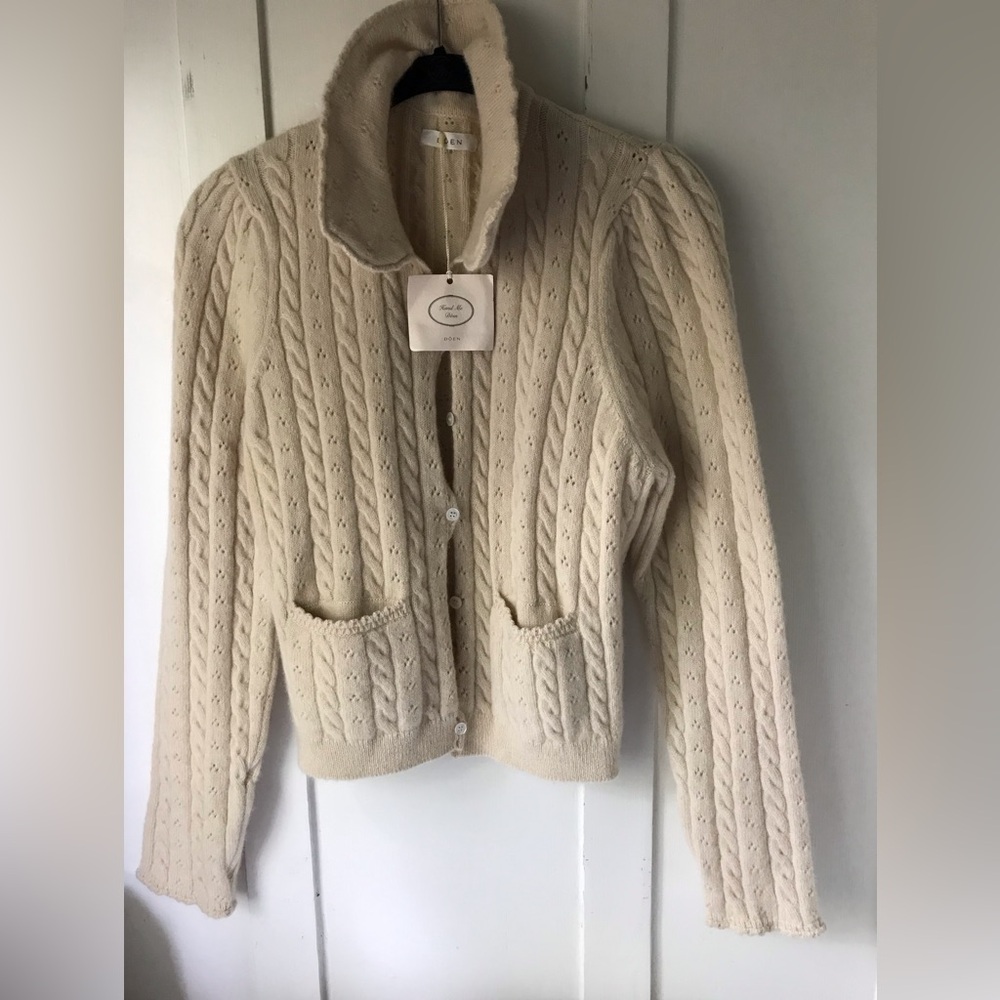 Doen Posey Cardigan Women’s Medium Cream NWT